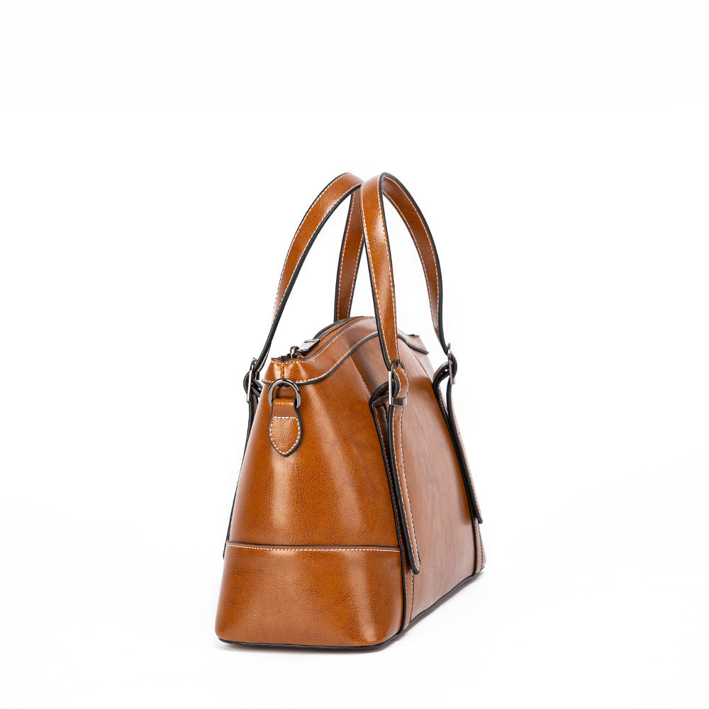 1674 genuine leather solid women handbag