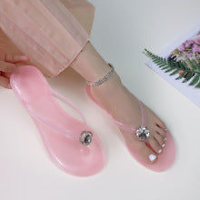 1374 transparent pvc rhinestone women slide