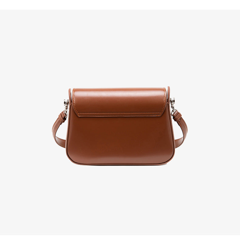 1709 flap solid crossbody bag genuine leather handbag