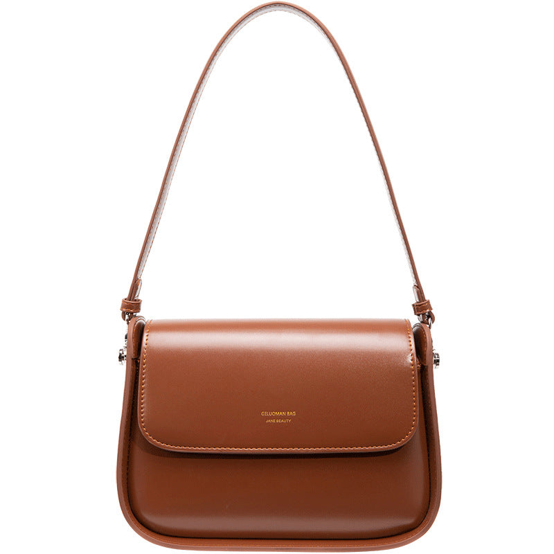 1709 flap solid crossbody bag genuine leather handbag