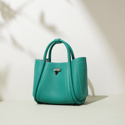 2328 cowhide leather small handbag