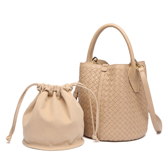 106 sheepskin handmade women bucket bag