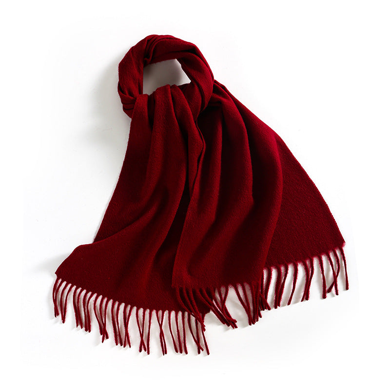 308 100% cashmere solid tassel winter scarf