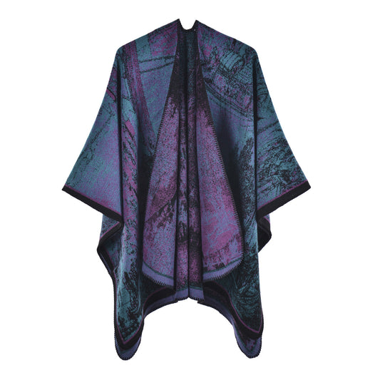 1136 imitation cashmere cape double shawl