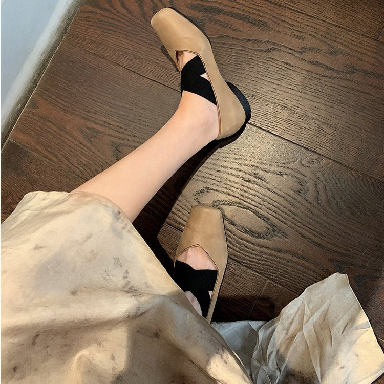 3834 patent leather ballet flat for women