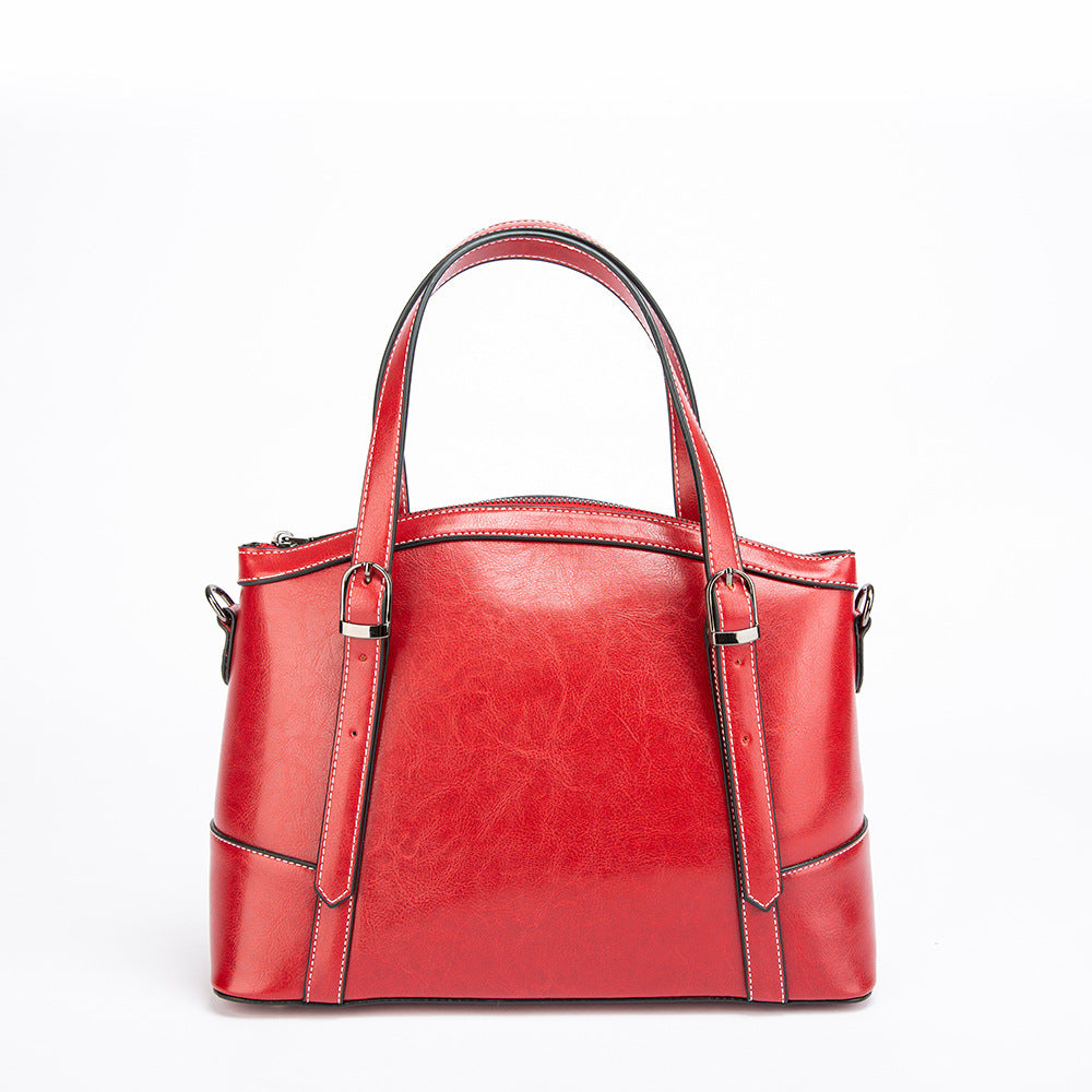 1674 genuine leather solid women handbag