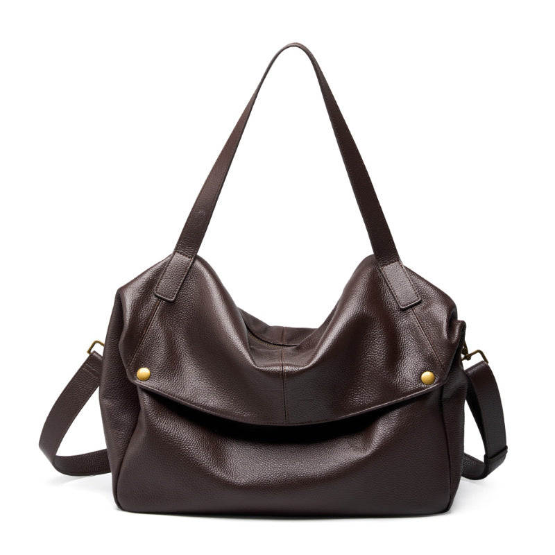 2297 casual large cowhide shoulder bag