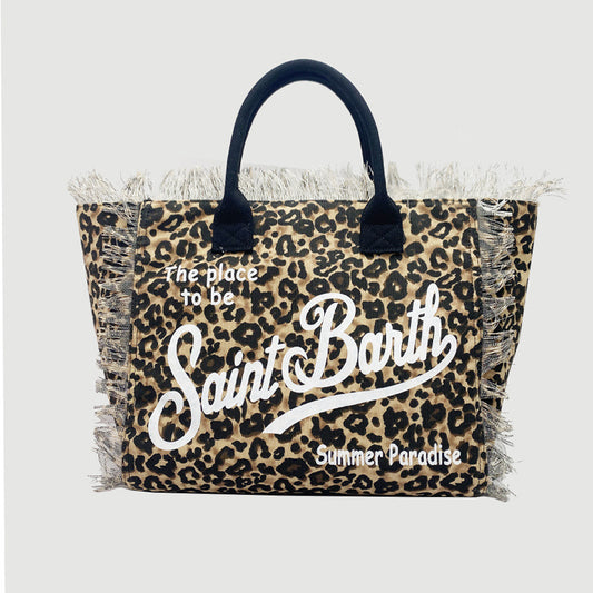 2301 leopard large beach bag