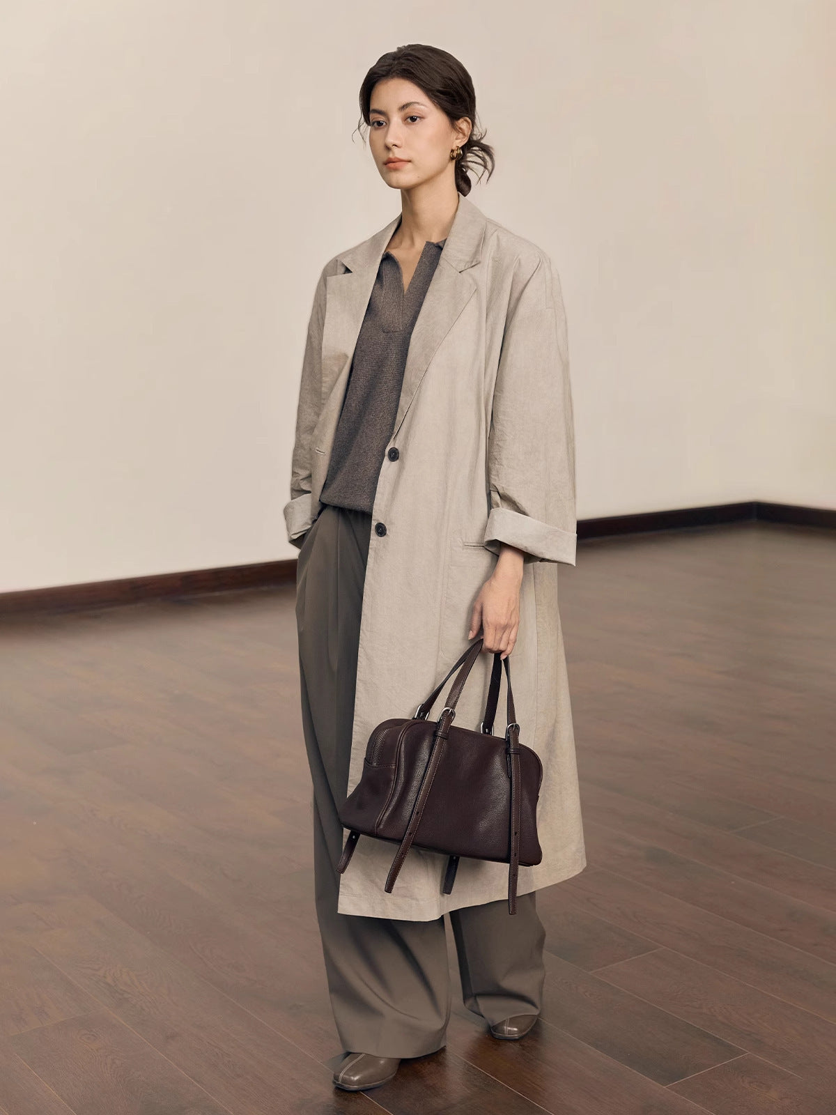 3594 genuine leather boston bag
