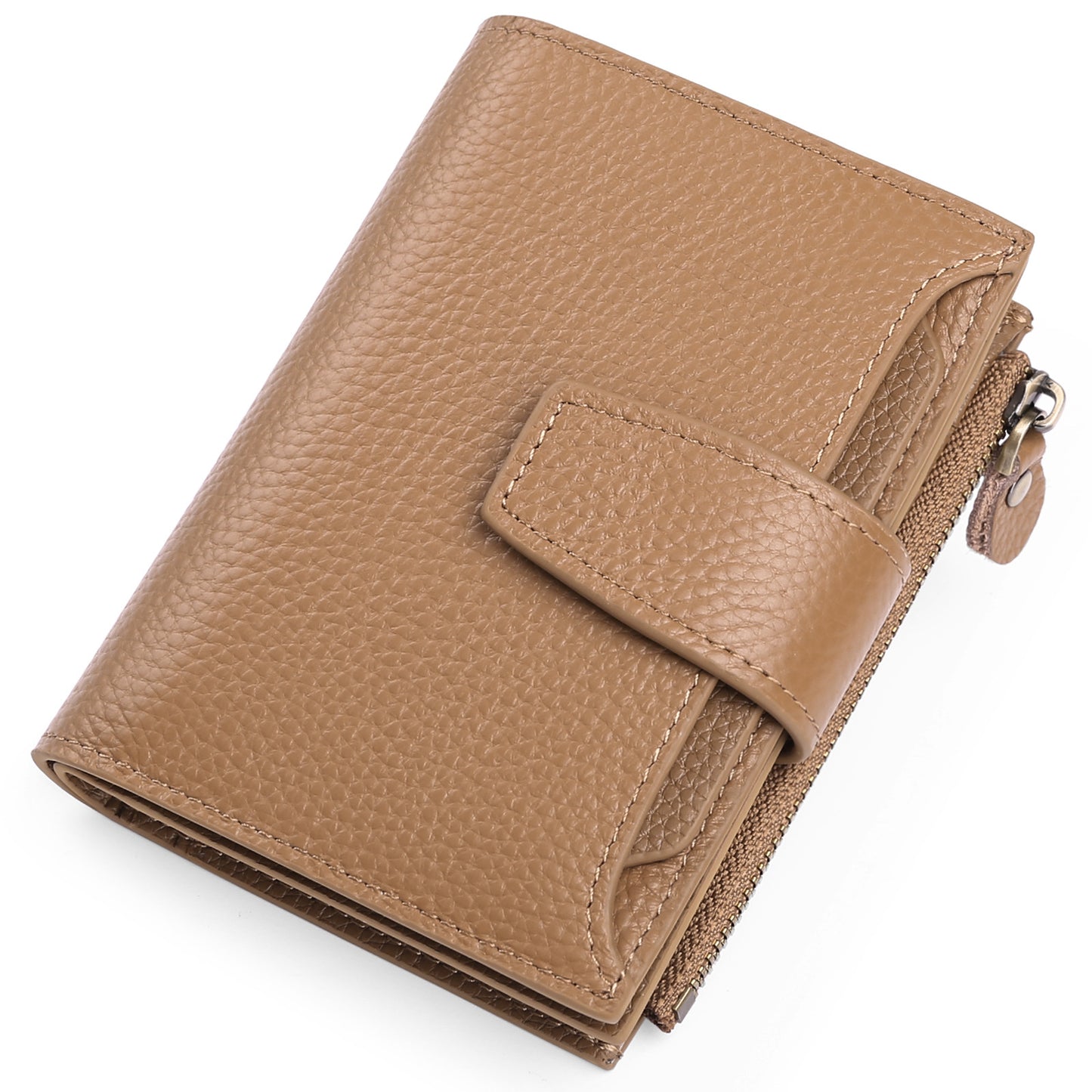 AK-W1 genuine leather short wallet card holder