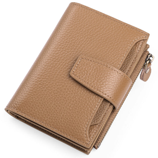 AK-W1 genuine leather short wallet card holder