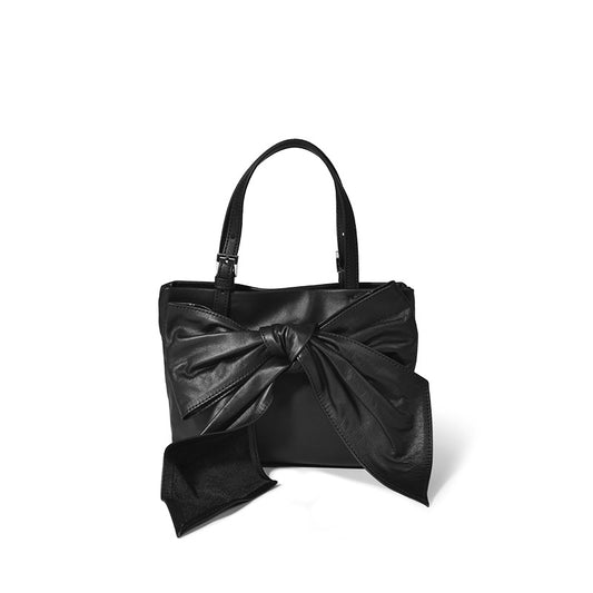 1717 genuine leather bowknot handbag