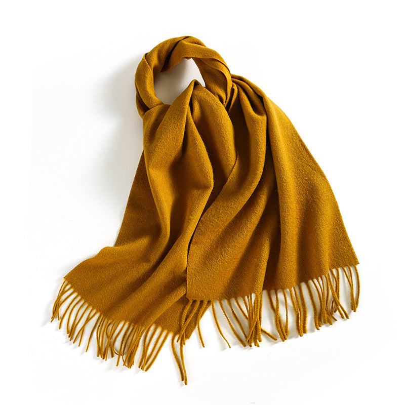 308 100% cashmere solid tassel winter scarf