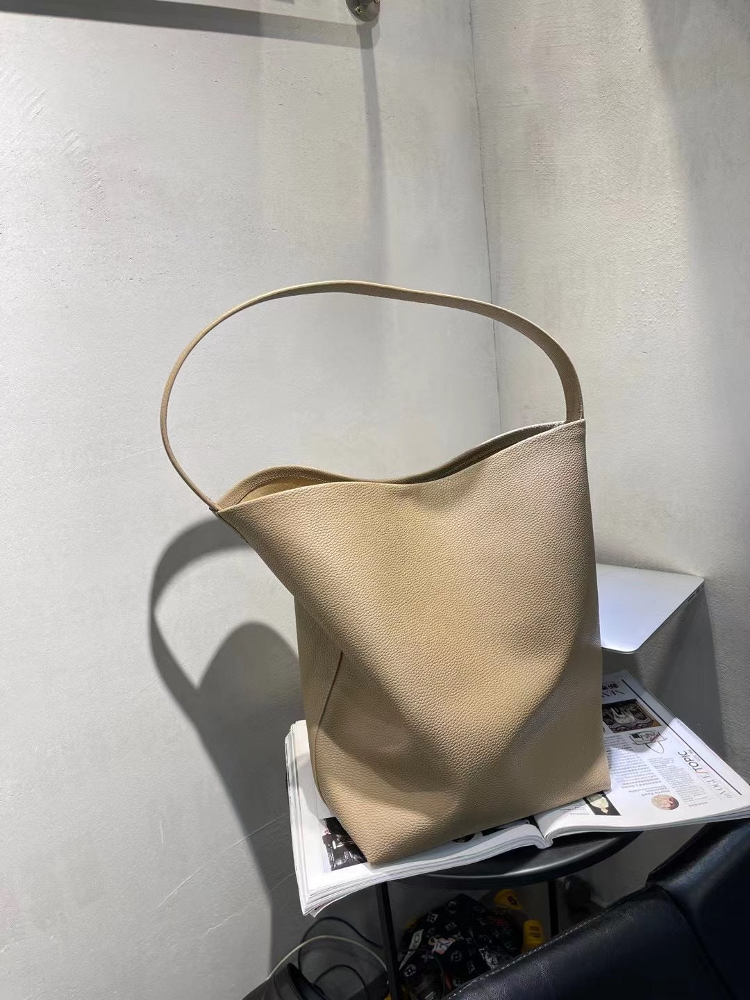 890 genuine leather large shopping bag