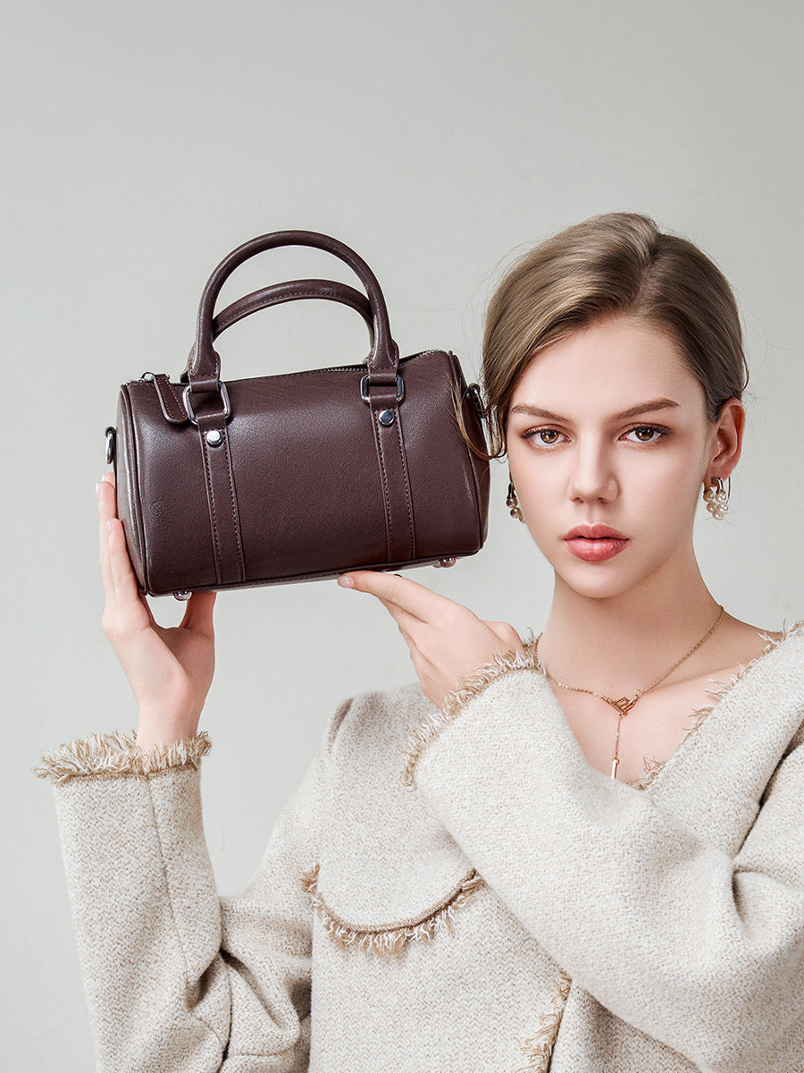 4365 genuine leather boston handbag