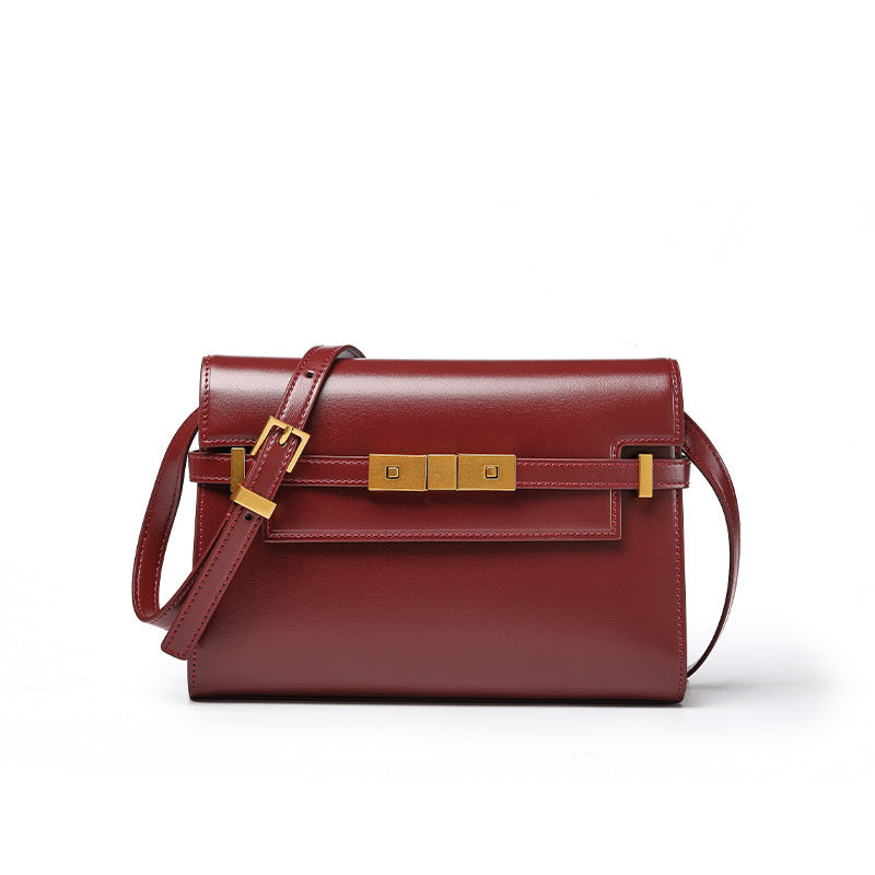 313 genuine leather solid crossbody bag