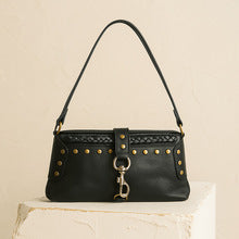 2740 genuine leather rivet handbag