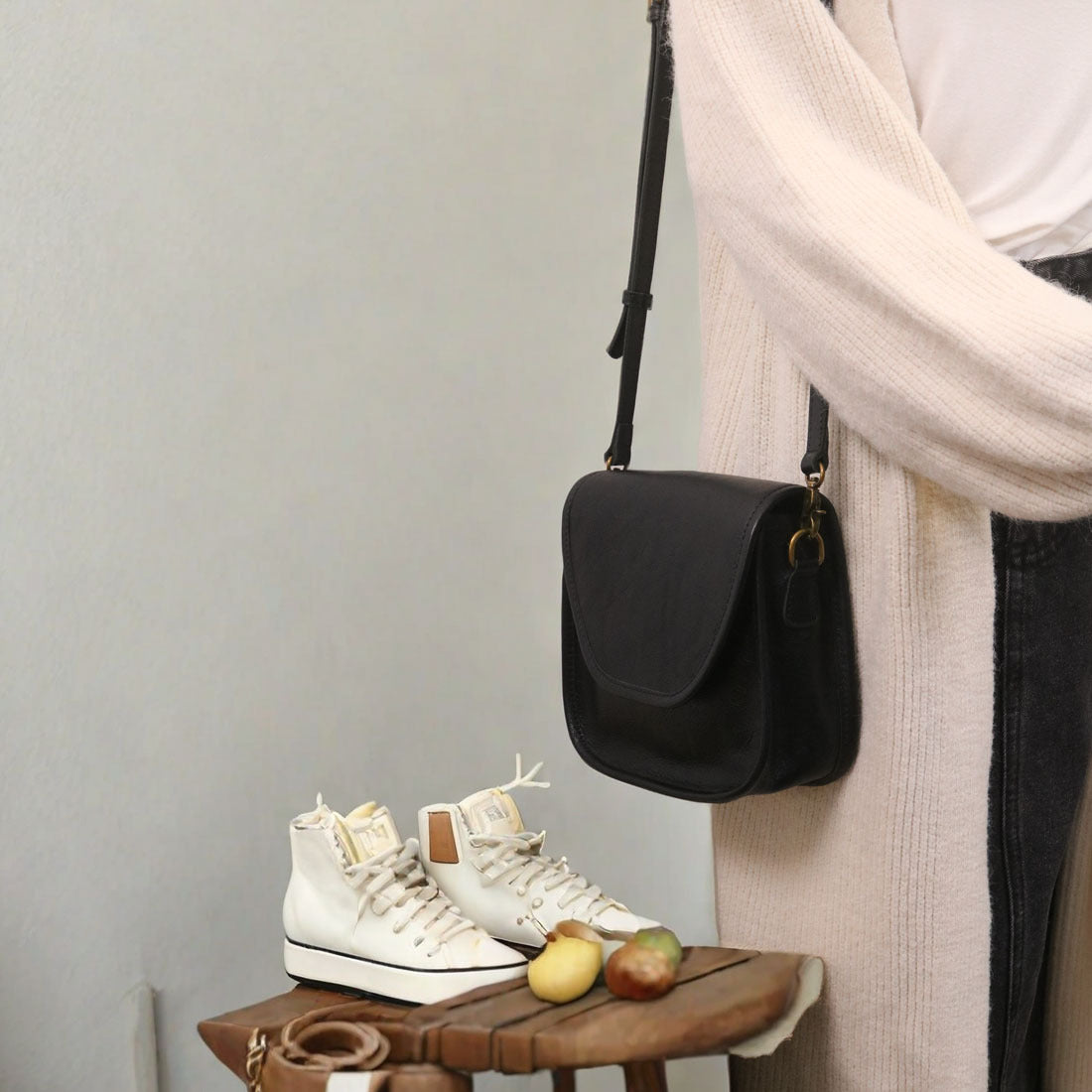 BD-1 vintage cowhide small crossbody bag