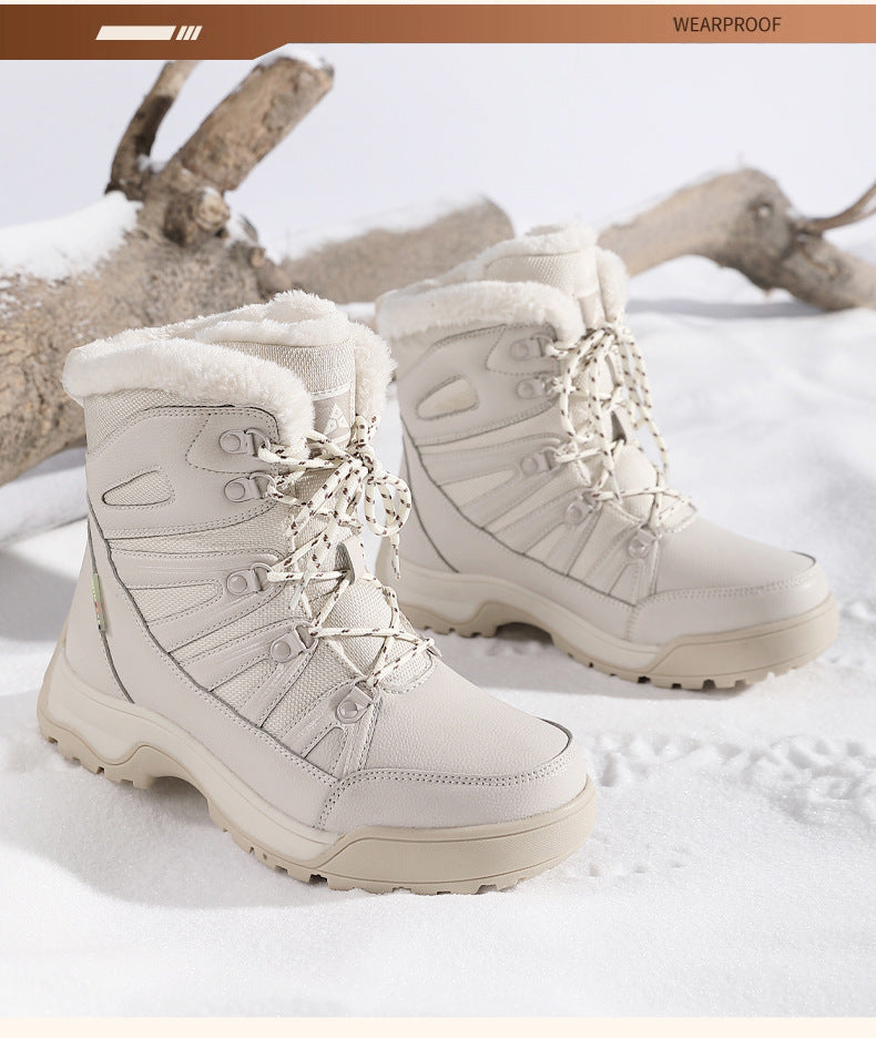 2588 plush-lined waterproof non slip snow boots
