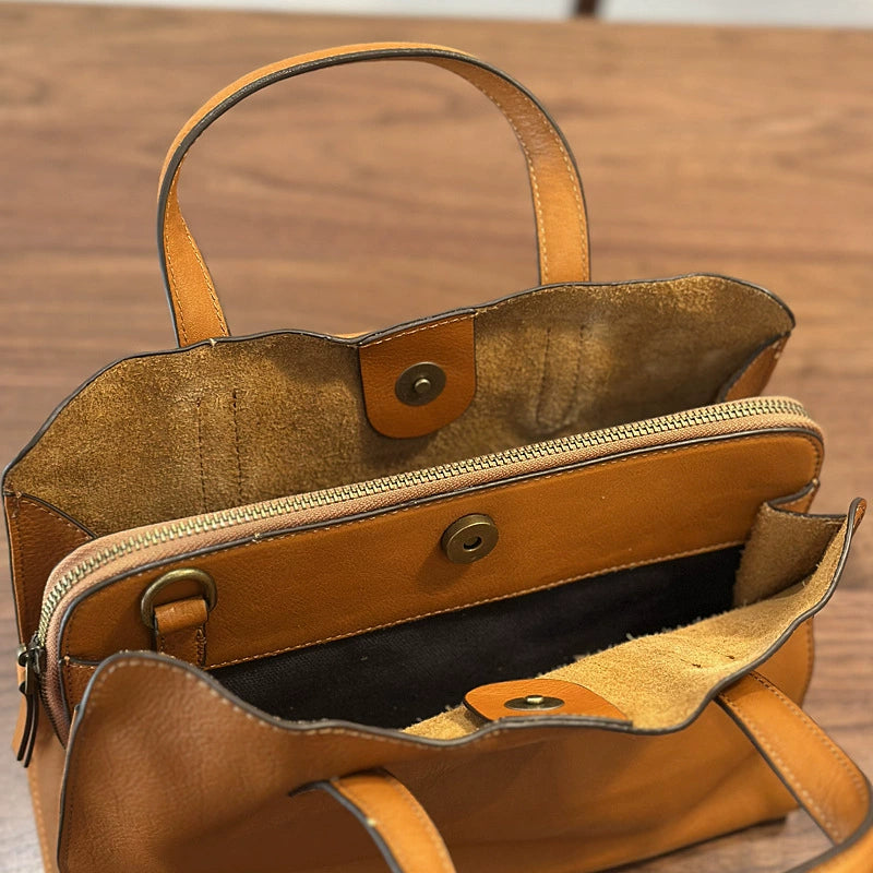 4858 genuine leather bloom handbag