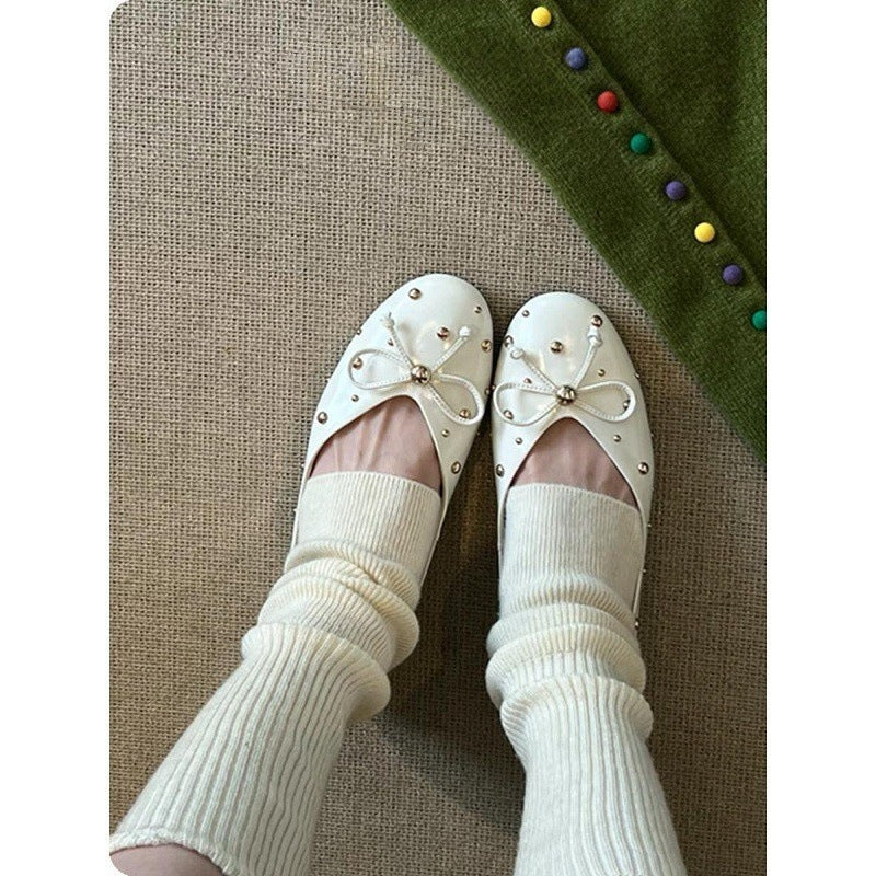4595 genuine leather women flats
