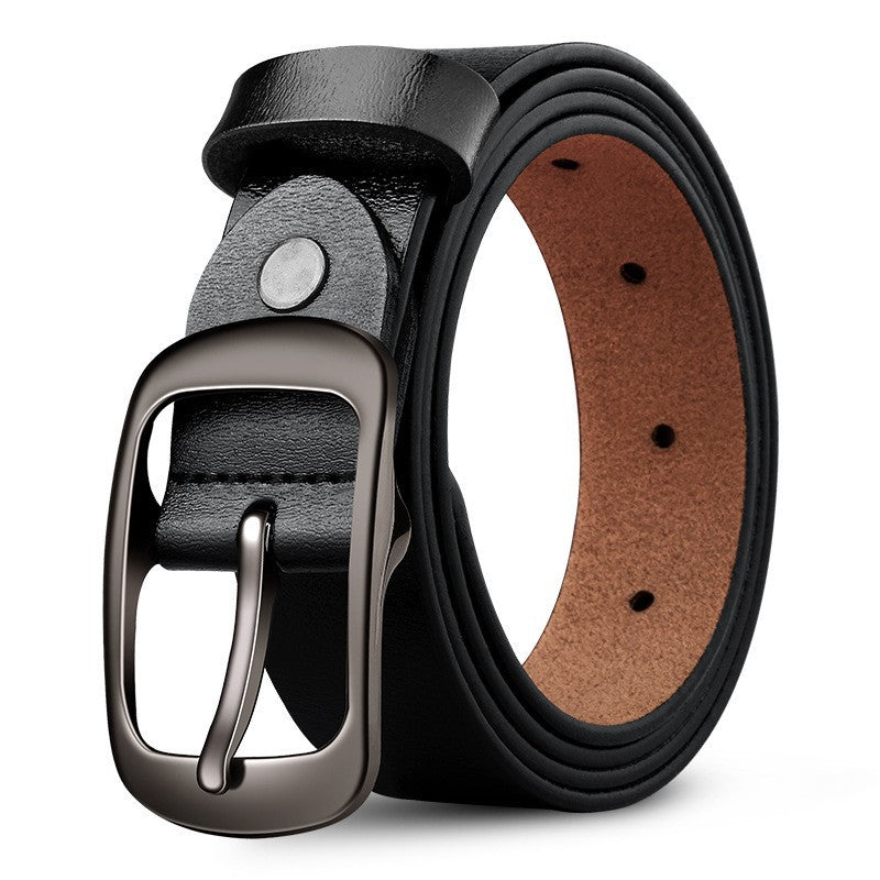 1710 genuine leather pin buckle men's belt