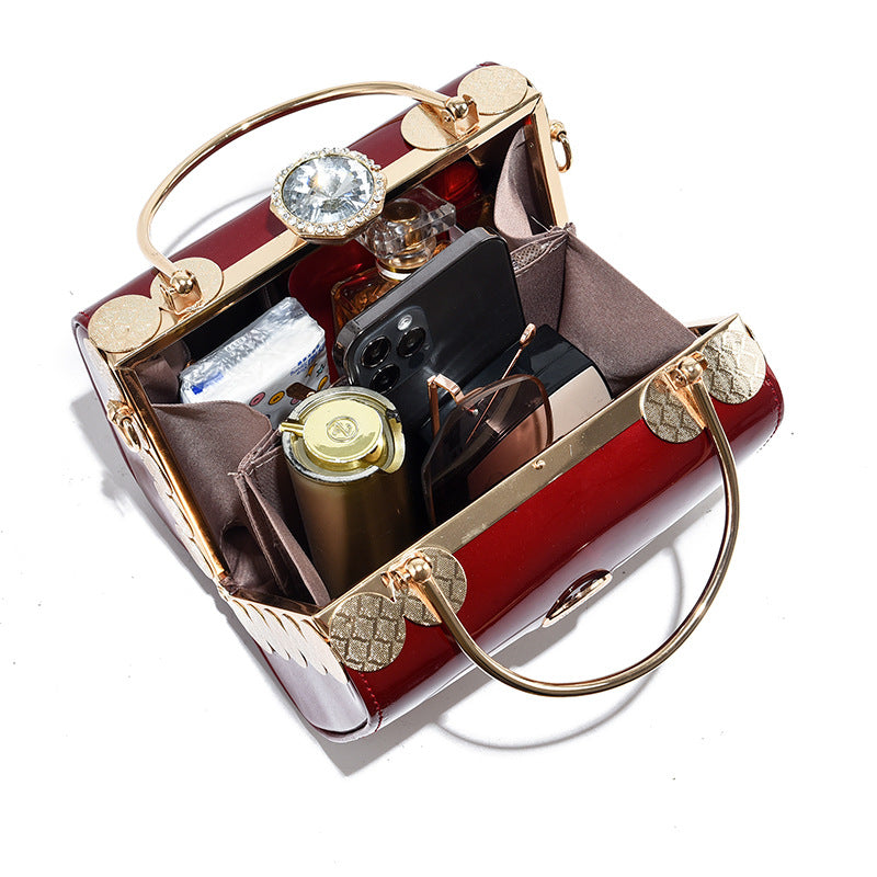 3674 patent leather crossbody bag