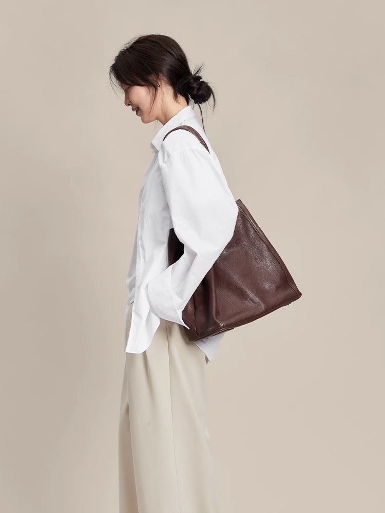 751 genuine leather large handbag