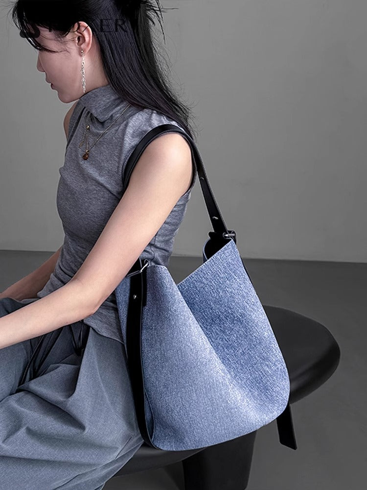 1378 large denim bucket handbag