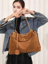 2642 large capacity suede handbag 3 sizes