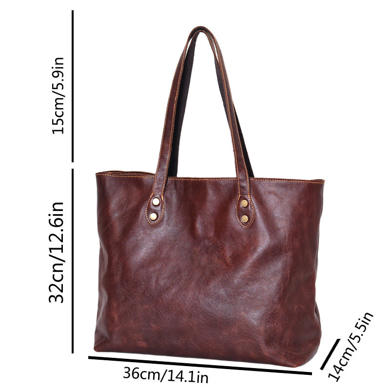 2224 genuine leather large shopping bag