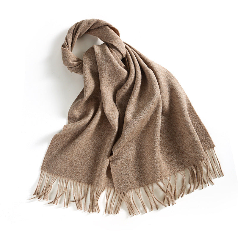 308 100% cashmere solid tassel winter scarf