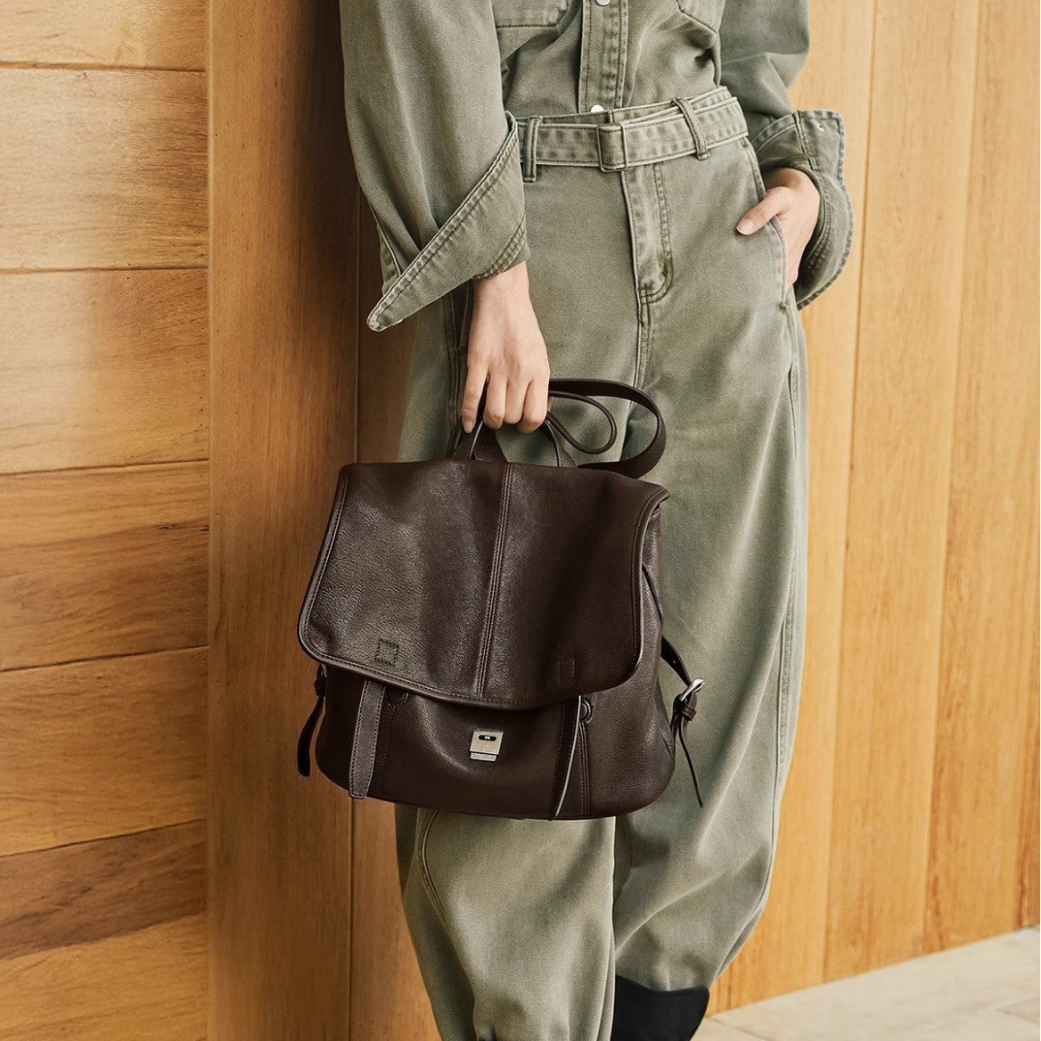 4011 genuine leather customize backpack