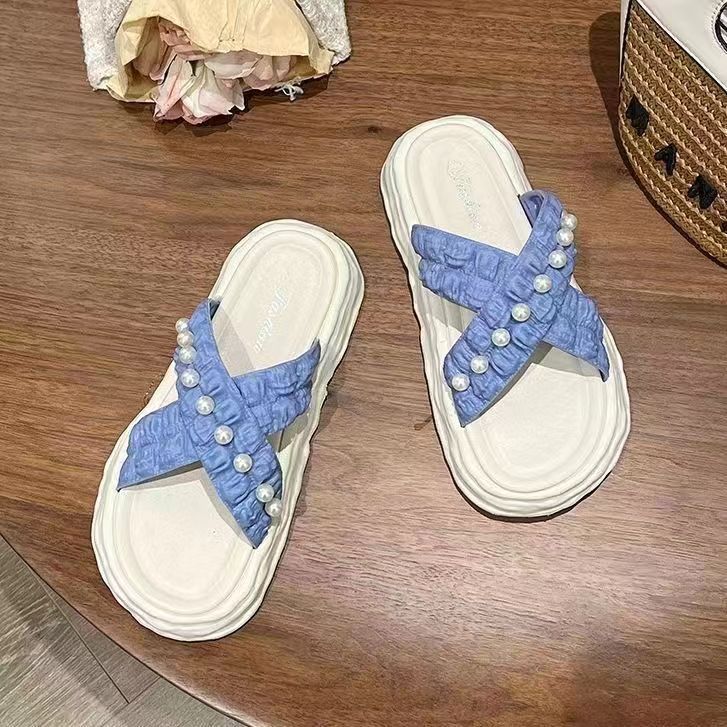 4161 outdoor fashion pearl summer slippers