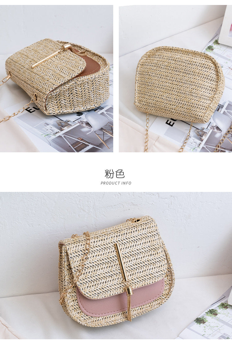 1873 tassel straw crossbody bag