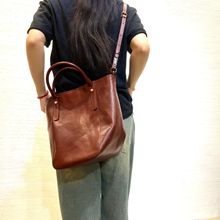 2211 genuine leather large shopping tote