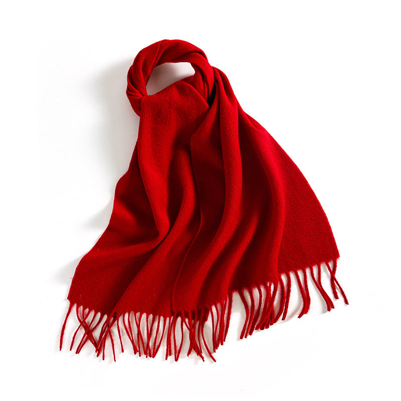308 100% cashmere solid tassel winter scarf