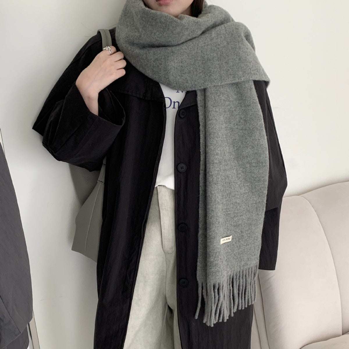 3962 high-end solid cashmere scarf