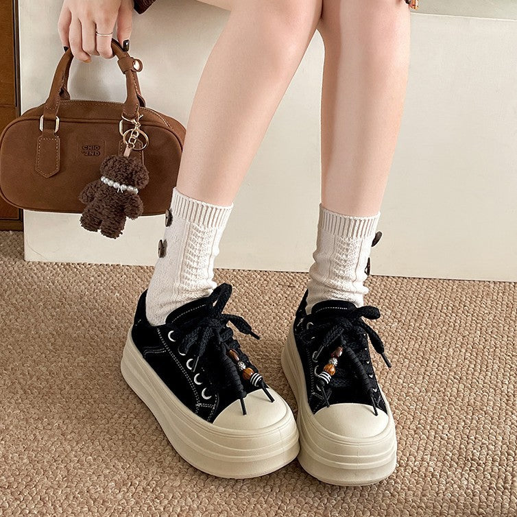 3786 lace-up casual plstform shoes