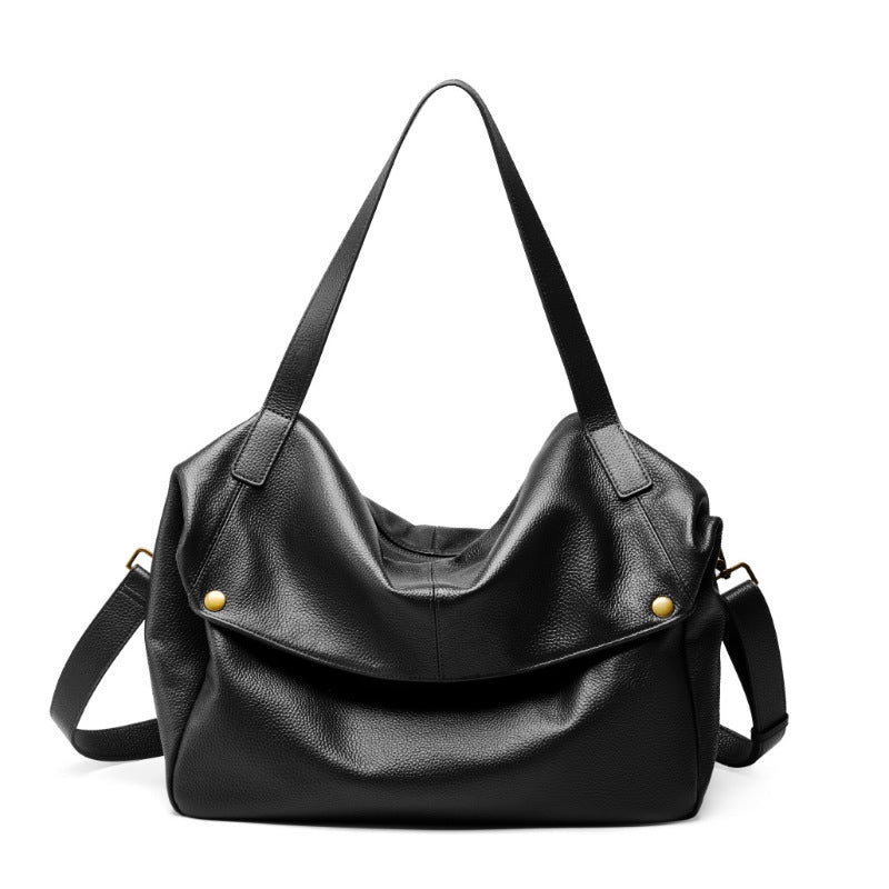 2297 casual large cowhide shoulder bag