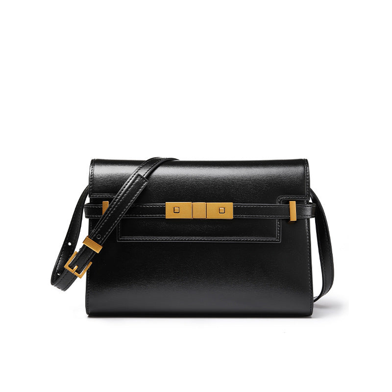 313 genuine leather solid crossbody bag