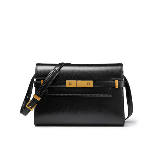 313 genuine leather solid crossbody bag