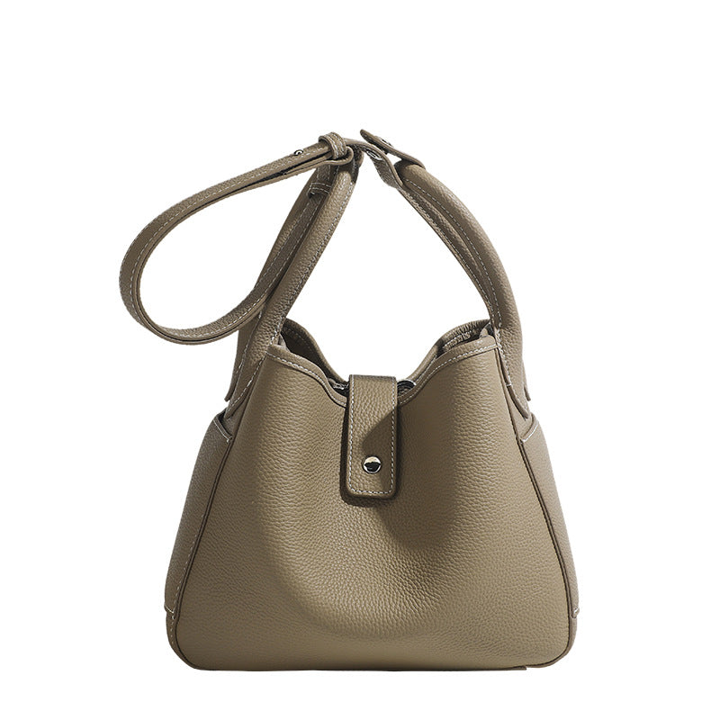947 genuine leather bucket handbag