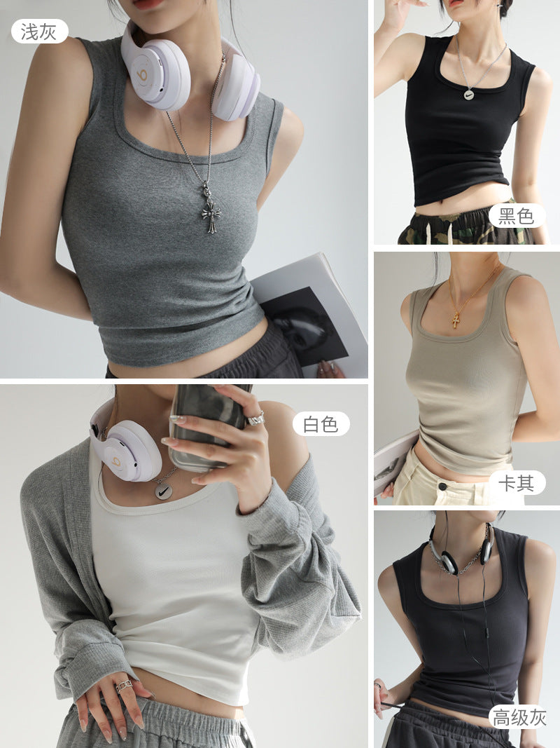 3998 100% cotton solid tank top