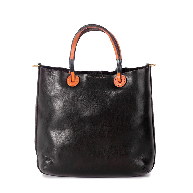 1715 large capacity cowhide solid handbag