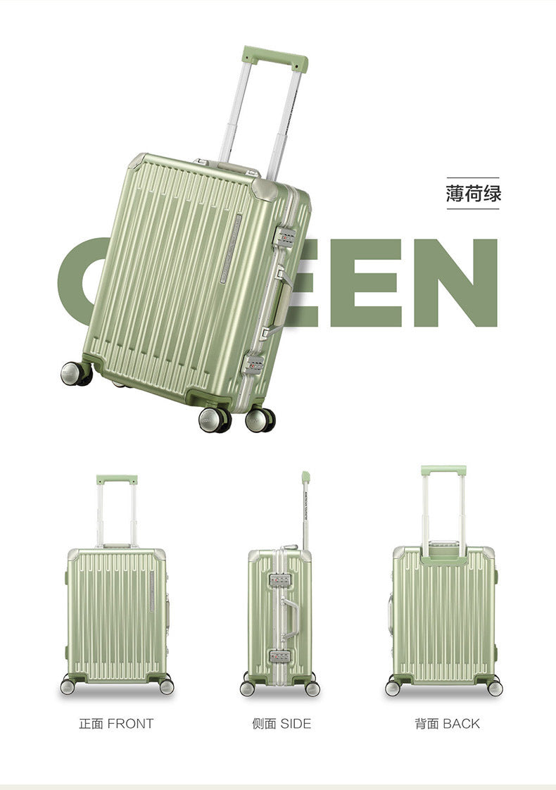 2091- 20inches aluminium suitcase 8 wheel rotating trolley case