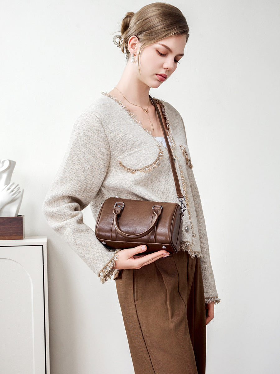 4365 genuine leather boston handbag