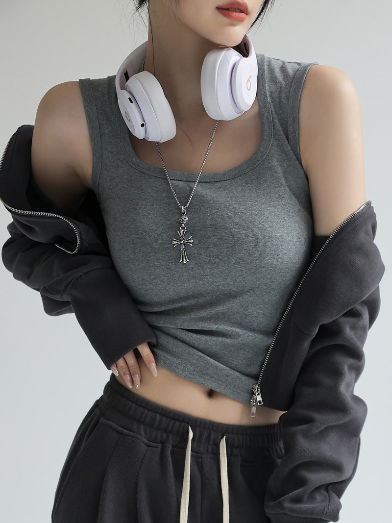 3998 100% cotton solid tank top