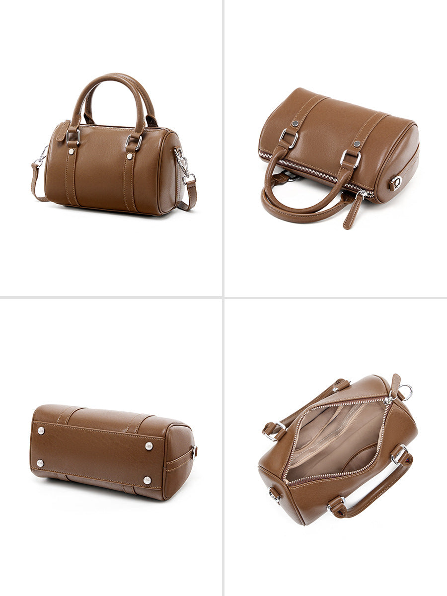 4365 genuine leather boston handbag