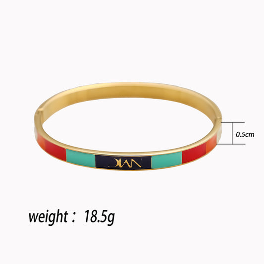 1358 18k plated enamel bracelet
